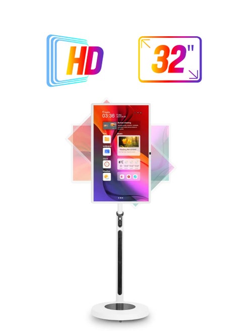 Smart Screen 32-inch Display with Android | 10-Point Multi-Touch & Long Battery Life All-in-One  Touch Screen for Office, Conference, and Home Use | Built-in Android & Camera Portable Long Battery
