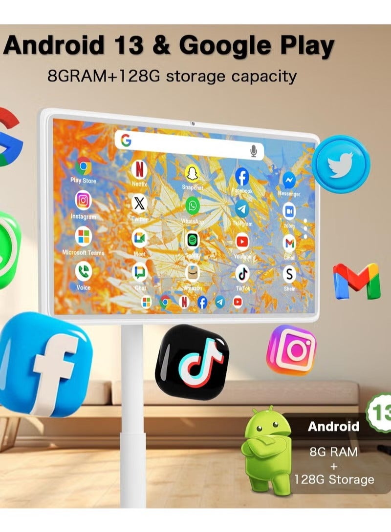 ريتش لايف شاشة لمس ذكية محمولة مقاس 32 بوصة | معالج ثماني النواة، 8+128 جيجابايت | منفذ HDMI/USB، شاشة عالية الوضوح بدقة 1920 بكسل | نظام أندرويد مدمج وكاميرا | شاشة لمس متعددة اللمس بعشر نقاط وعمر بطارية طويل، شاشة لمس متكاملة للاستخدام المكتبي والمؤتمرات والمنزلي - Image 2