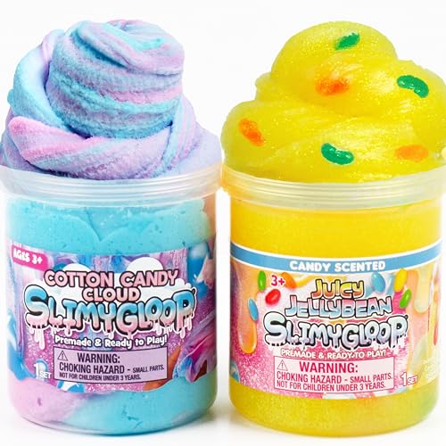SLIMYGLOOP Sweet Treat Slime Bundle 2Pack Scented Slimes Fluffy Vanilla Cloud Slime and CandyScented Glitter Slime for Kids Slime Party Favors for Kids 812 Slime Kit for Girls Ages 812 - Image 1