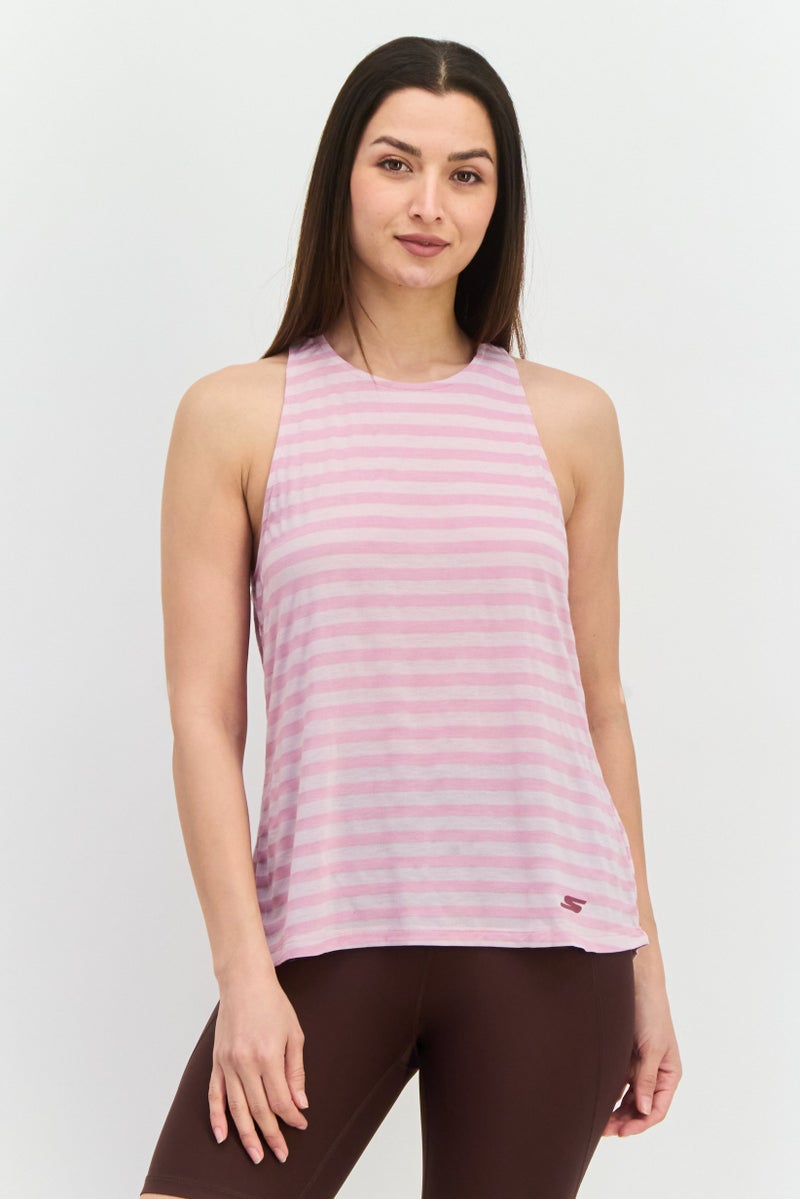 SKECHERS Women Sportswear Fit Short Sleeve Outdoor Tank Top, Pink - Image 1