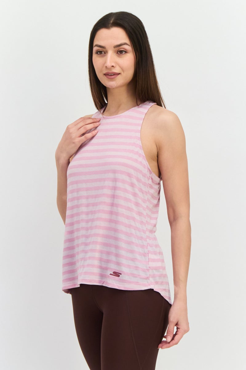 SKECHERS Women Sportswear Fit Short Sleeve Outdoor Tank Top, Pink - Image 2