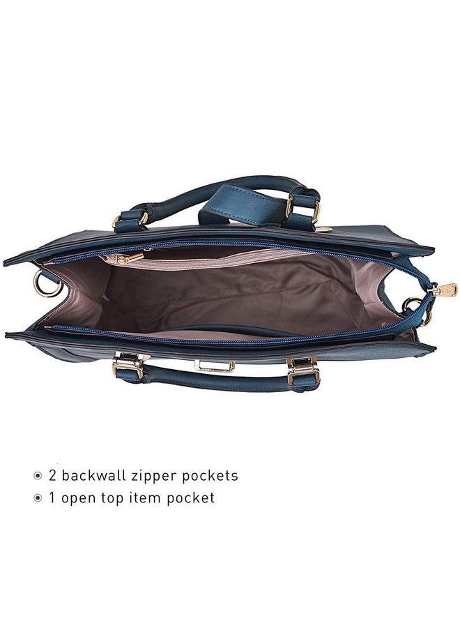 DASEIN Women's Handbag Flap-over Belt Shoulder Bag Top Handle Tote Satchel Purse Work Bag w/Matching Wristlet (Teal) - Image 4