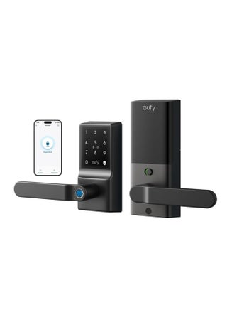 eufy Smart Lock C33, Fingerprint Keyless Door Lock with Handle, Built-in Wi-Fi, APP Remote Control, Biometric Door Knob for Entry Door, Auto Lock, IP53 Waterproof