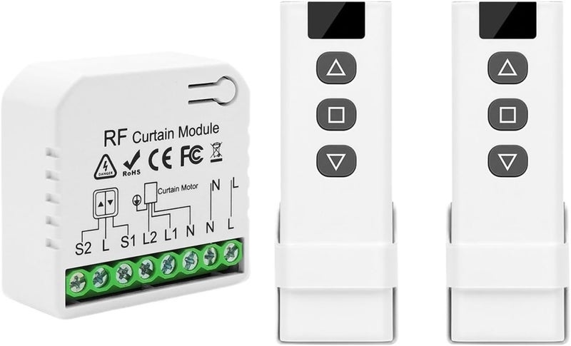 RF 433MHz Wireless Switch for Roller Shutter Motor, 70M Range, No WiFi Needed(Only 1 Remote) - Image 4
