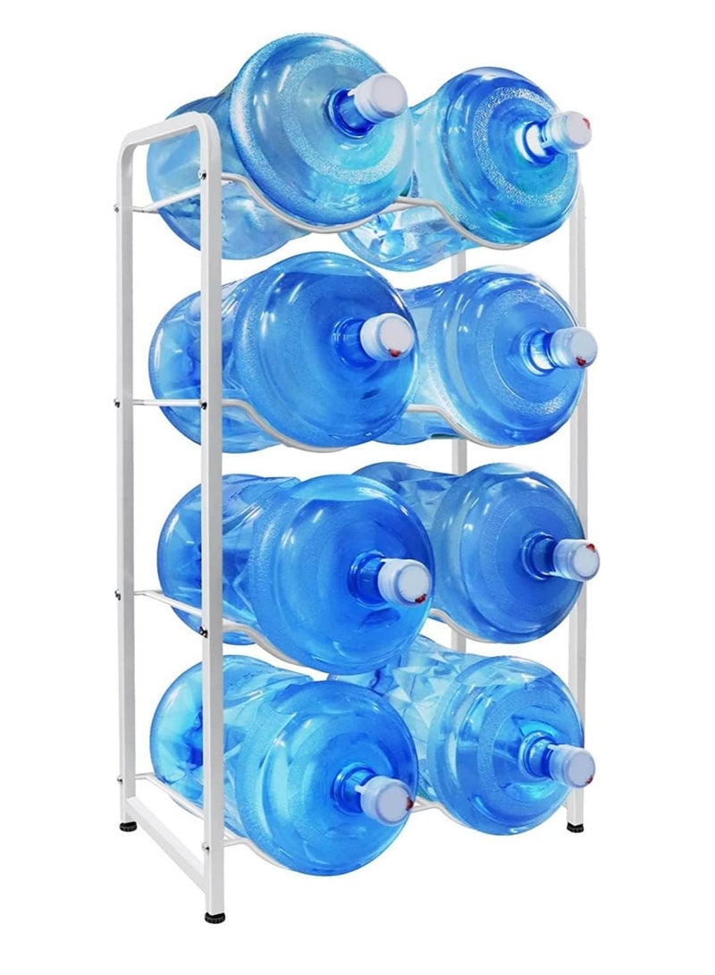 DubaiGallery Water Bottle Storage Rack, 4-Tier Reinforced Carbon Steel Water Jug Holder for 8 Bottles of 5-Gallon Water Cooler Bottles Organizer for Office, Family, Garages, Restaurant, and Gym - Image 1