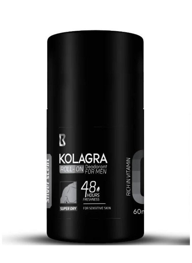 KOLAGRA - Roll-On Deodorant For Men Silver Scent 60ml - Image 1