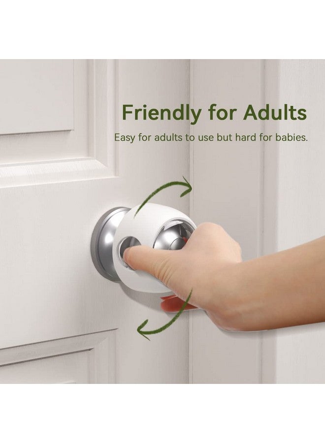 EUDEMON 4 Pack Updated Door Knob Cover Baby Safety Door Lock Childproof Safety Cover Door Handle Cover for Kids Safety (Clear-White) - Image 2