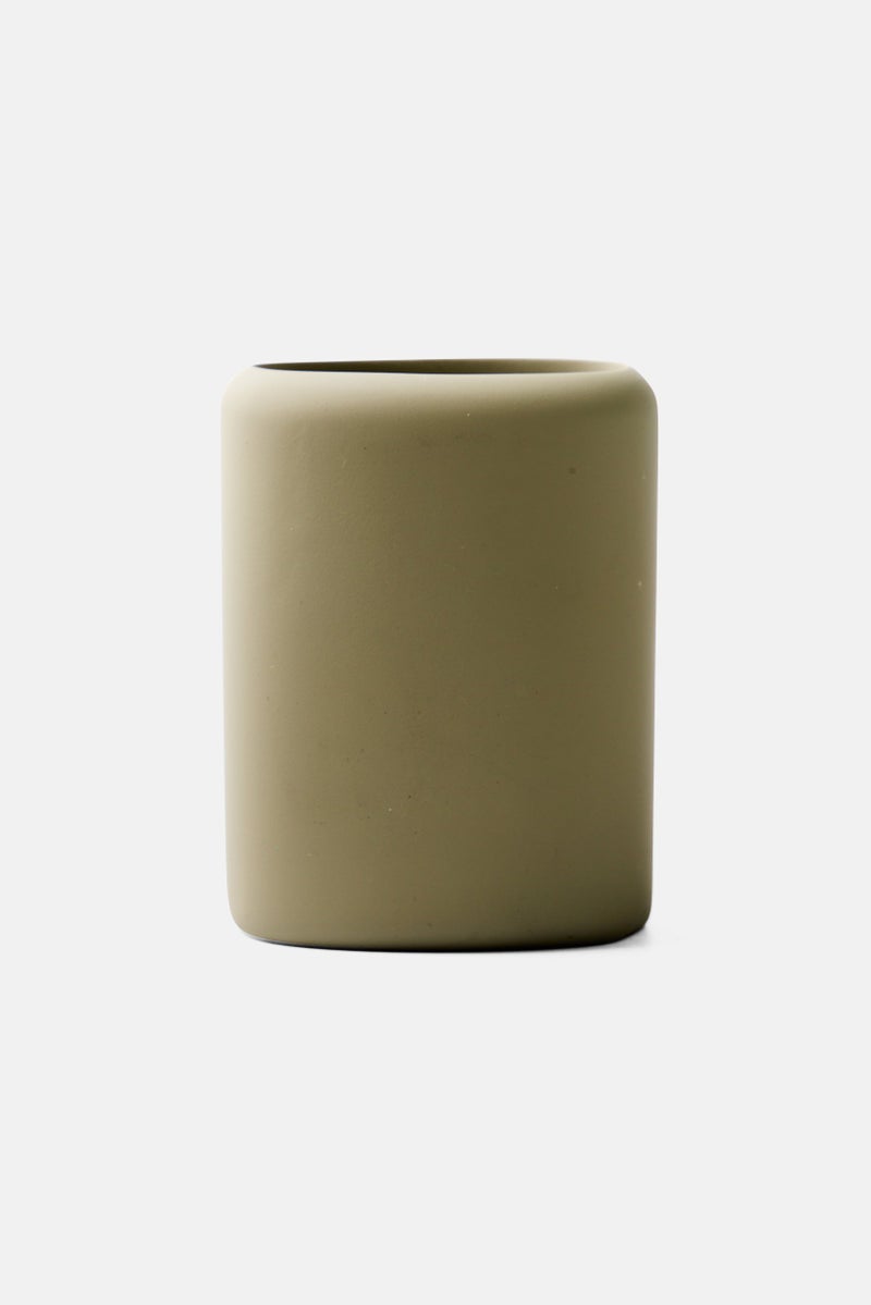 Muy Mucho Solid Toothbrush Cup 10,8 H x 8 L x 5,2 W cm, Olive  - Image 1