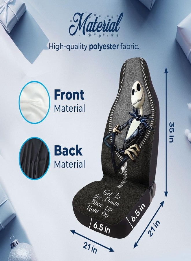GENANY Horror Nightmare Skellington 2 Front Car Seat Covers for Car Truck Sedan SUV, Durable Automotive Seat Covers, Breathable Bucket Seat Covers, Protective Interior Accessory - Image 4
