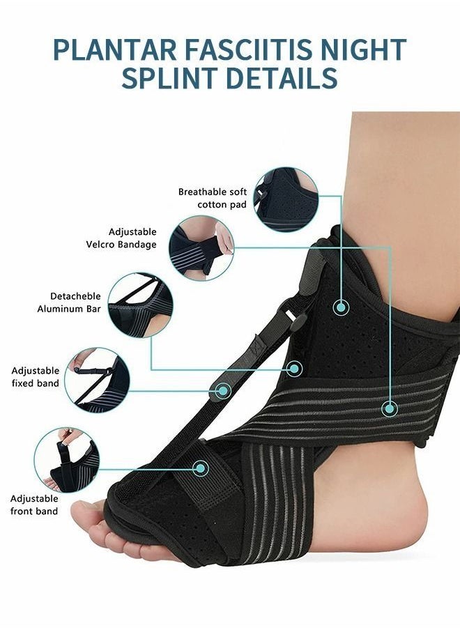 PYEBE Plantar Fasciitis Night Splint, Dorsal Night Splint for Plantar Fasciitis Relief, Drop Foot, Achilles Tendon Injury Recovery, or Heel Pain, Foot Brace for Night Time Sleeping Ankle Dorsiflexion Brace  - Image 4