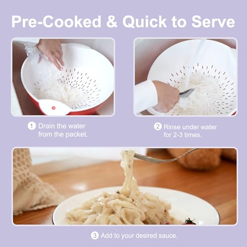 Hethstia Konjac Noodles Variety Pack – 12 Pack Shirataki Noodles Spaghetti, Fettuccine, Angel Hair, and Rice Shapes, Low Calorie, Keto, Vegan, Gluten-Free, Sugar-Free, Low GI, Ready-to-Eat Healthy Food Gifts - Image 5