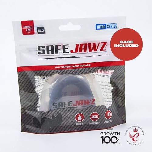SAFEJAWZ Sports Mouthguard Slim Fit, Adult and Junior Mouth Guard with Case for Boxing, Basketball, Lacrosse, Football, MMA, Martial Arts, Hockey and All Contact Sports (Adult 12+ Years, Black) - Image 5