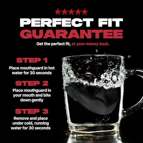 SAFEJAWZ Sports Mouthguard Slim Fit, Adult and Junior Mouth Guard with Case for Boxing, Basketball, Lacrosse, Football, MMA, Martial Arts, Hockey and All Contact Sports (Adult 12+ Years, Black) - Image 4