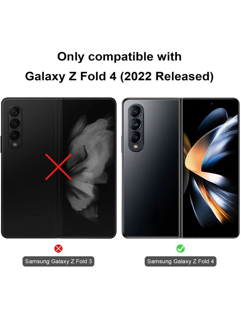 Excefore Case Compatible with Samsung Galaxy Z Fold 4, Magnetic Thin Body Metal Frame with Hidden S Pen Holder, Hinge Screen Protector Magnetic Kickstand with Lens Camera Protector Cover (Black) - Image 2