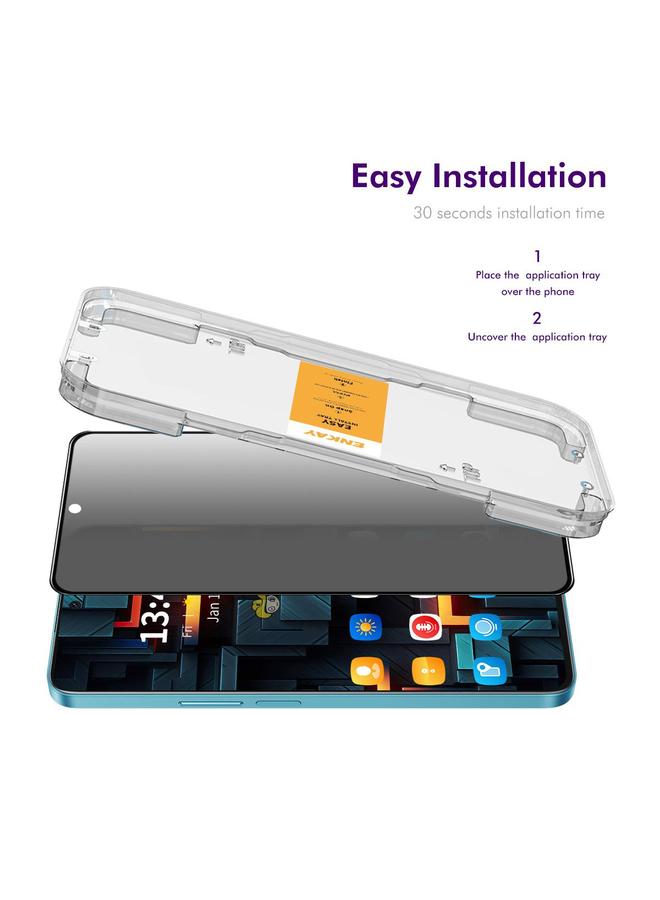 erorex For Redmi Note 14 5G Easy Install Anti-Peeping Privacy Tempered Glass Film - Image 2