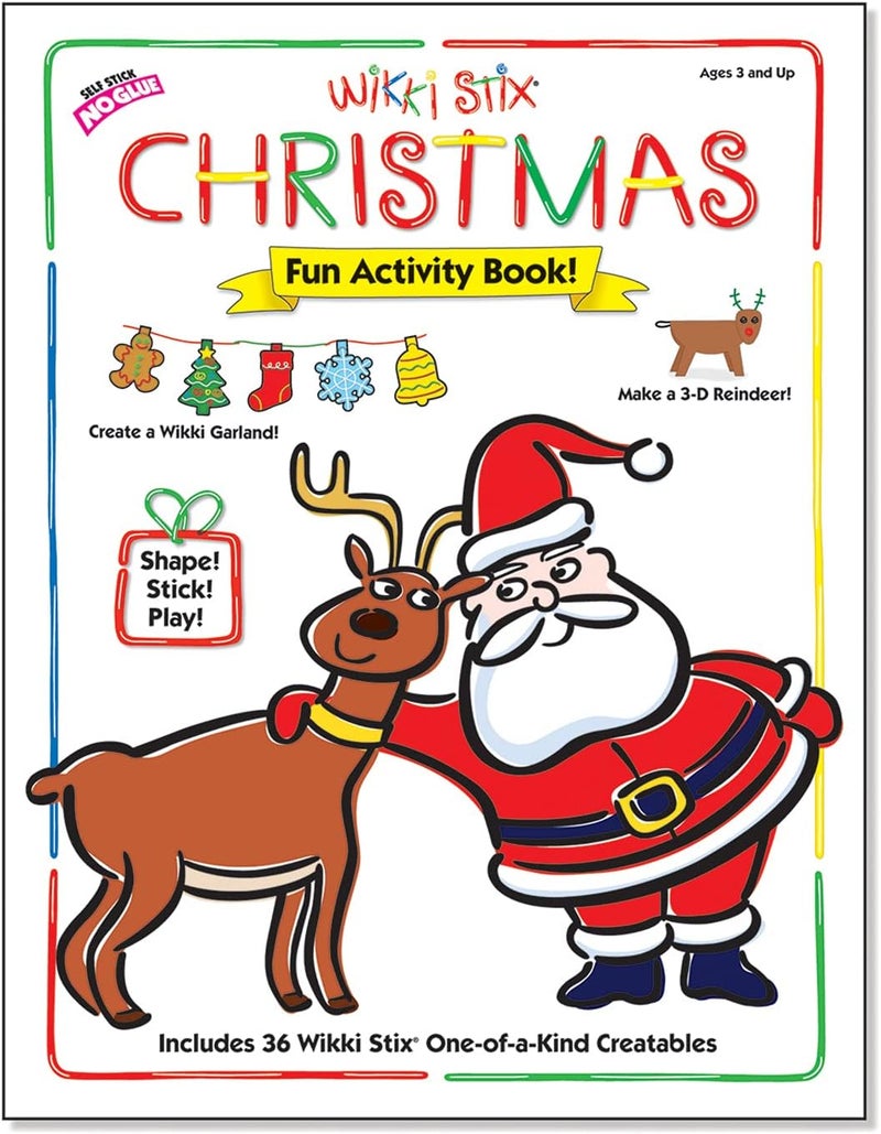 WikkiStix WIKKI STIX Christmas Activity Book  Fun Holiday Arts  Crafts for Kids Includes 25 Festive Activities  Perfect Stocking Stuffer  Creative Play Gift - Image 1