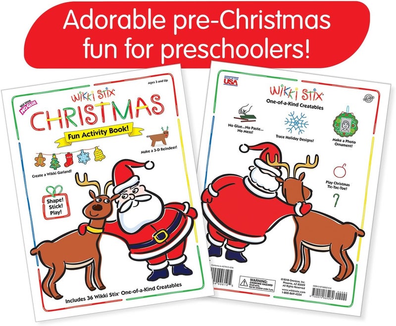 WikkiStix WIKKI STIX Christmas Activity Book  Fun Holiday Arts  Crafts for Kids Includes 25 Festive Activities  Perfect Stocking Stuffer  Creative Play Gift - Image 2
