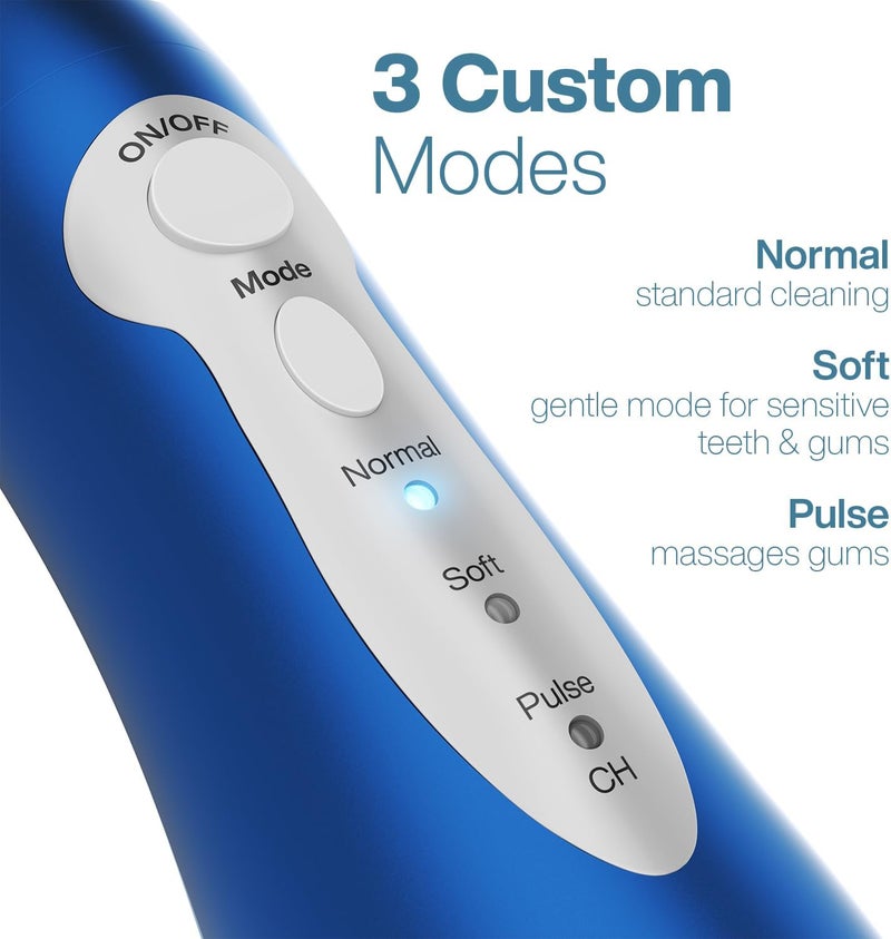 Aquasonic Water Flosser - Cordless Rechargeable Water Flossers for Teeth Cleaning - Waterproof Aqua Flosser, Portable Oral Irrigator for Dental Cleaning with 5 Jet Tips – Braces Home Travel - Image 4