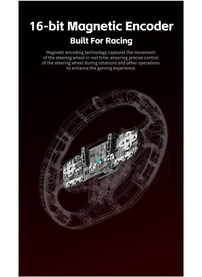 V9 GEN2 Racing Steering Wheel Bundle – 270° & 900° Dual-Mode Wheel, 3-Pedal Set (Hall Effect), 6+R Gear Shifter – Multi-Platform (PC/Xbox/PS4/Switch) – Dual Motor Vibration, Magnetic Encoder, RGB Lighting & Anti-Slip Base