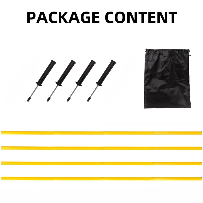 Nbguigdstr 4 Pcs 5Ft Agility Training Poles For Soccer Basketball Football Dog Horse Training-Adjustable Speed And Agility Training Equipment Sports Training Sticks With Ground Spring Nails And Storage Bag - Image 2