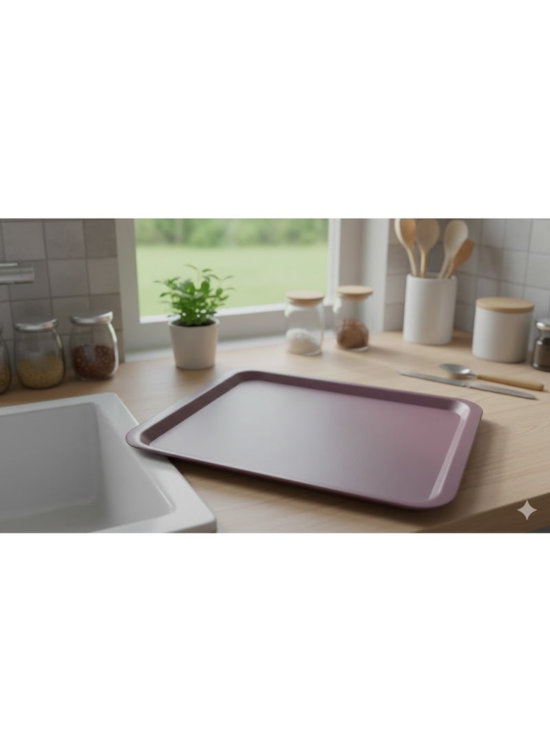 favilla 2-Piece Serving Tray Set - Different Sizes - For easy serving of food and drinks. Stain and scratch resistant, easy to clean, lightweight, suitable for everyday indoor and outdoor use. Ergonomic design for carrying and use with trolleys. - Dark Purple - Image 4