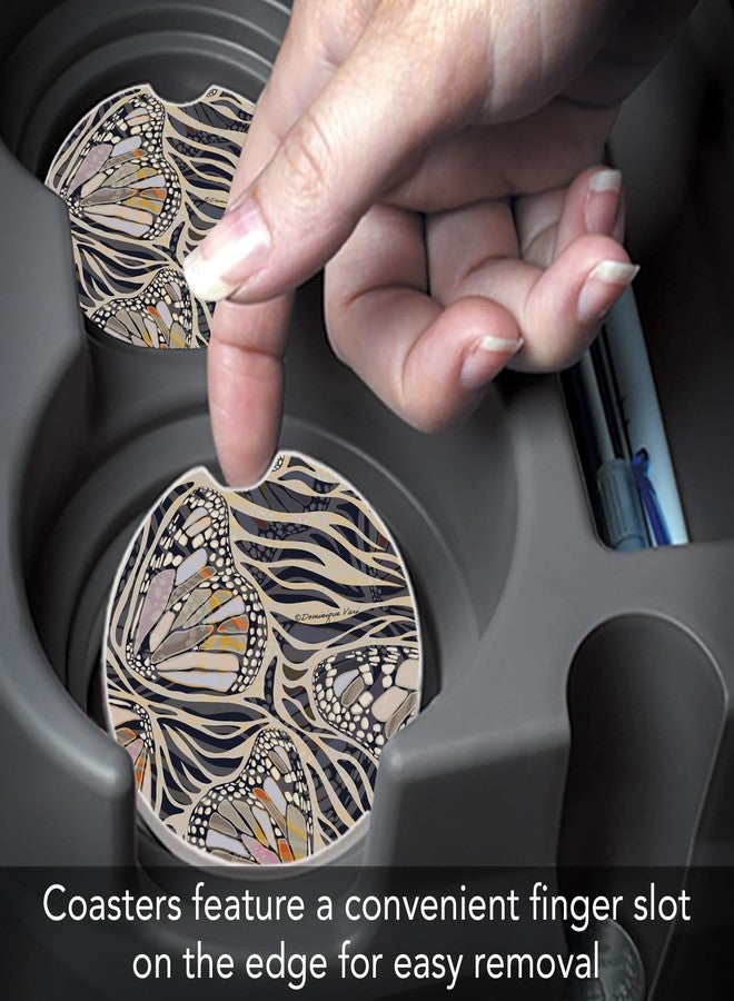 Counterart Thirstystone Zebra Butterflies Single Absorbent Stone Car Coaster for Vehicle Cup Holder 2.6” Diameter Manufactured in The USA - Image 5
