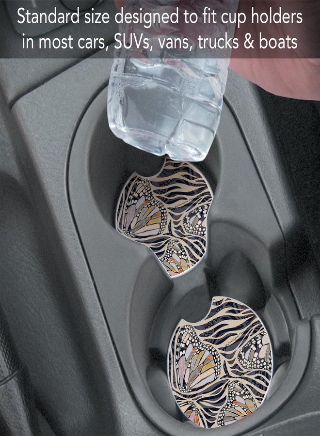 Counterart Thirstystone Zebra Butterflies Single Absorbent Stone Car Coaster for Vehicle Cup Holder 2.6” Diameter Manufactured in The USA - Image 4