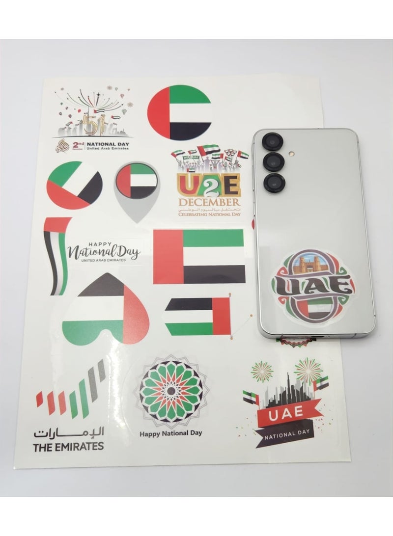 Acnor UAE National Day Sticker Sheet – 2nd December Celebration Stickers, UAE Flag Design, Kids & Decoration Stickers - Image 2