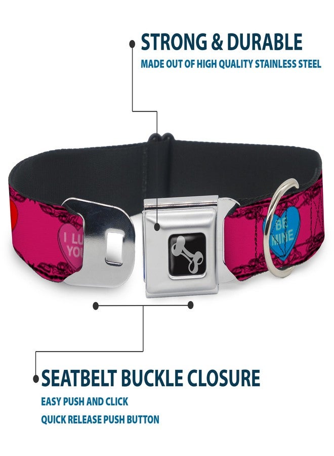 Buckle Down Buckle-Down Dog Collar Seatbelt Buckle Candy Hearts, Multicolor, 1" Wide - Fits 9-15" Neck - Small (DC-W30323-S) - Image 4