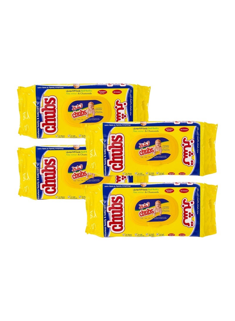 Chubs Aloe Extract & Chamomile Baby Wipes 4 x 40 pcs