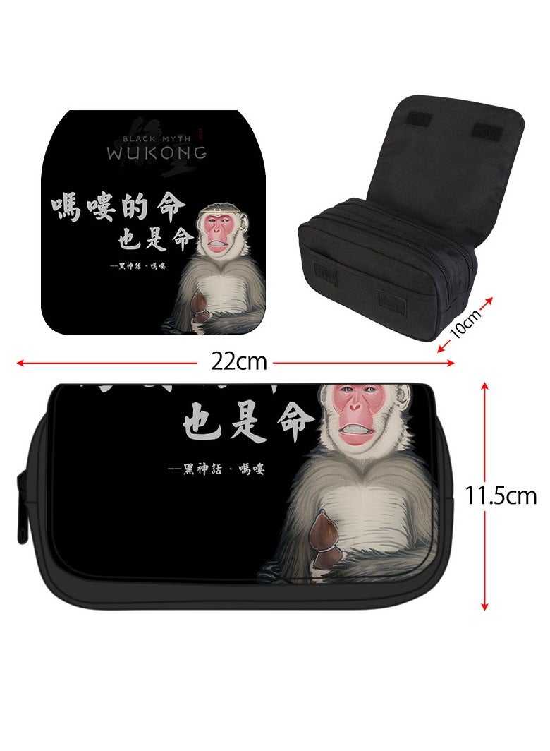 Black Myth: Wukong Game Pencil Bag Multifunctional Double Layer