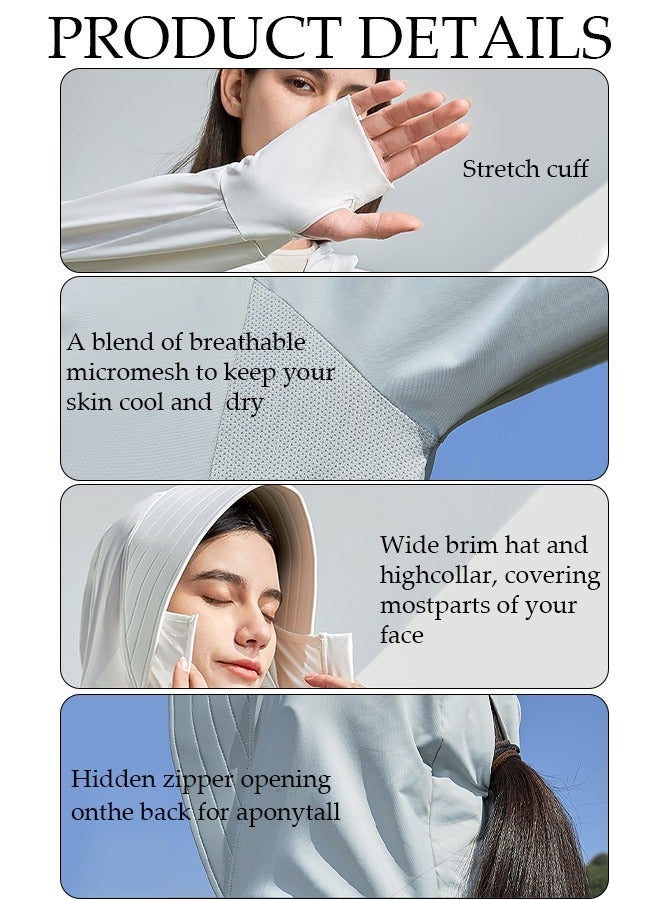 DUNISO Lightweight Sun Protection Clothing For Women, UPF 50+ Long Sleeve Sun Protection Hoodie Shirt, Long Sleeve Ice Silk Hoodie Shirts for Outdoor Climbing Hiking - Image 4