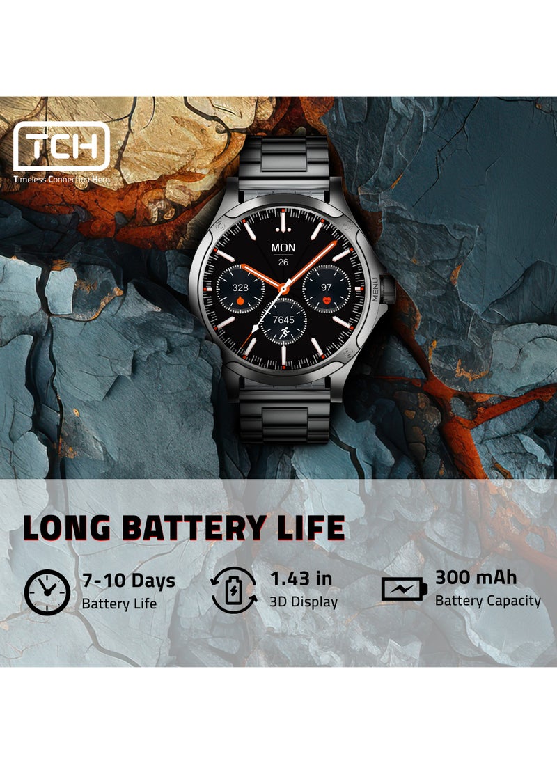 TCH Smart Watch for Men and Women 1.43" 3D Display, Bluetooth Call/Message, 180+ Sports Modes, Heart Rate, Sleep Monitor Smartwatches, IP68 Waterproof, 7-Day Battery, Fitness Watches For Android/IOS  - Image 2