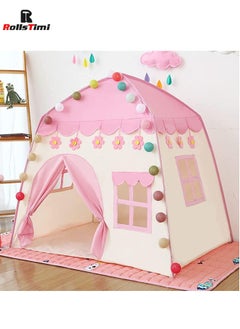 Flower Kids Play Tent with Star Lights Large Indoor Childrens Playhouse for Girls