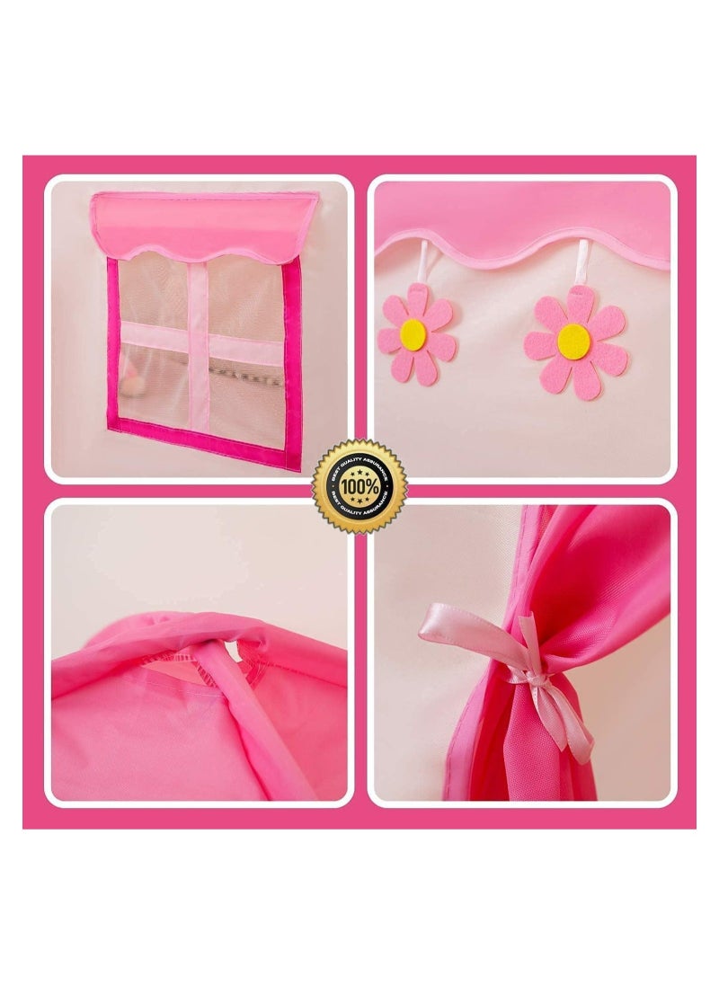 RollsTimi  - Flower Kids Play Tent with Star Lights Large Indoor Childrens Playhouse for Girls - Image 1
