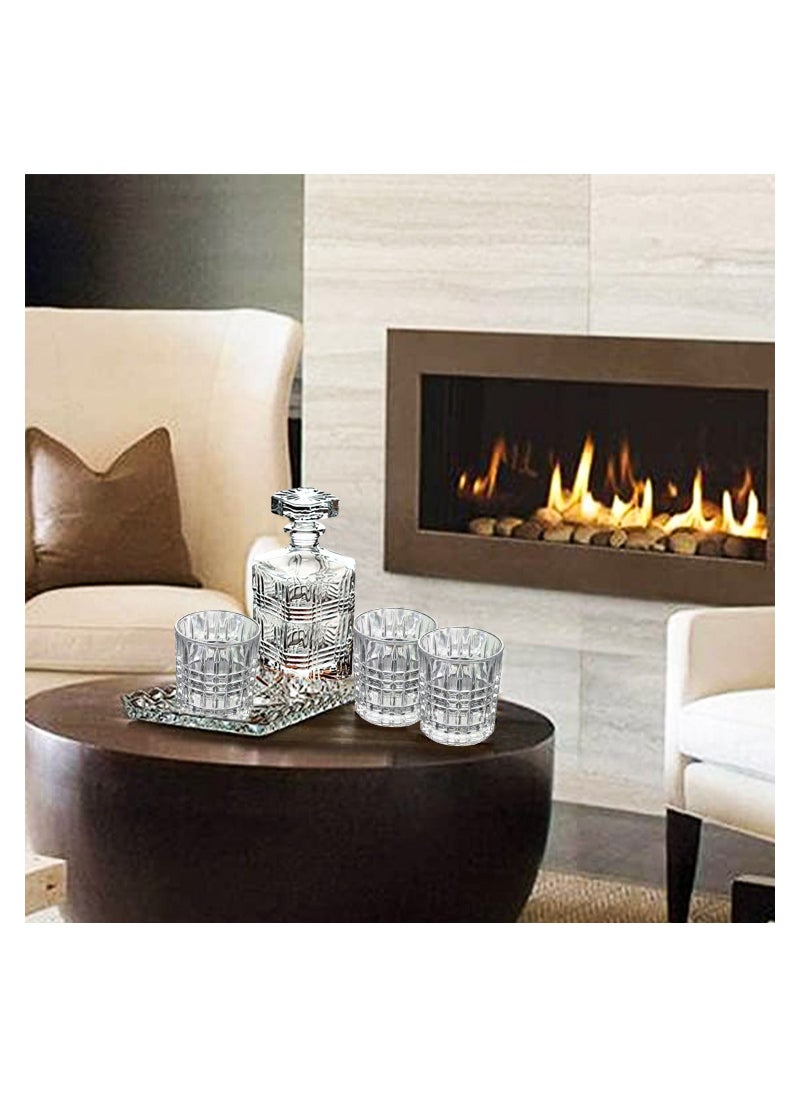 GGEROU 7 Piece Decorative Whiskey Decanter Set with Top-Lead Free Glass for Scotch, Bourbon, Cognac  - Image 2