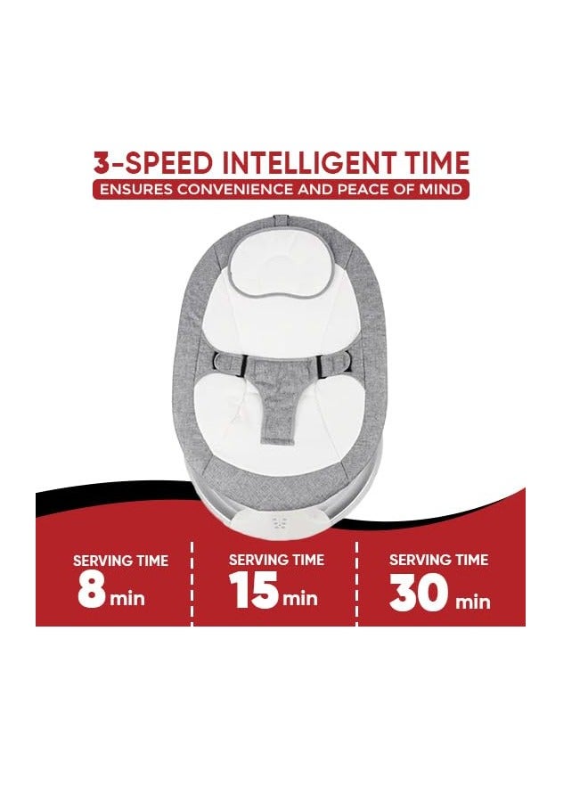 Bebiland Baby Swing for Infants, Portable Electric Bluetooth Baby Swing with Music for Newborn, 5 Speed Adjustment, Mosquito Net and Toy, Portable Baby Rocker - Image 4
