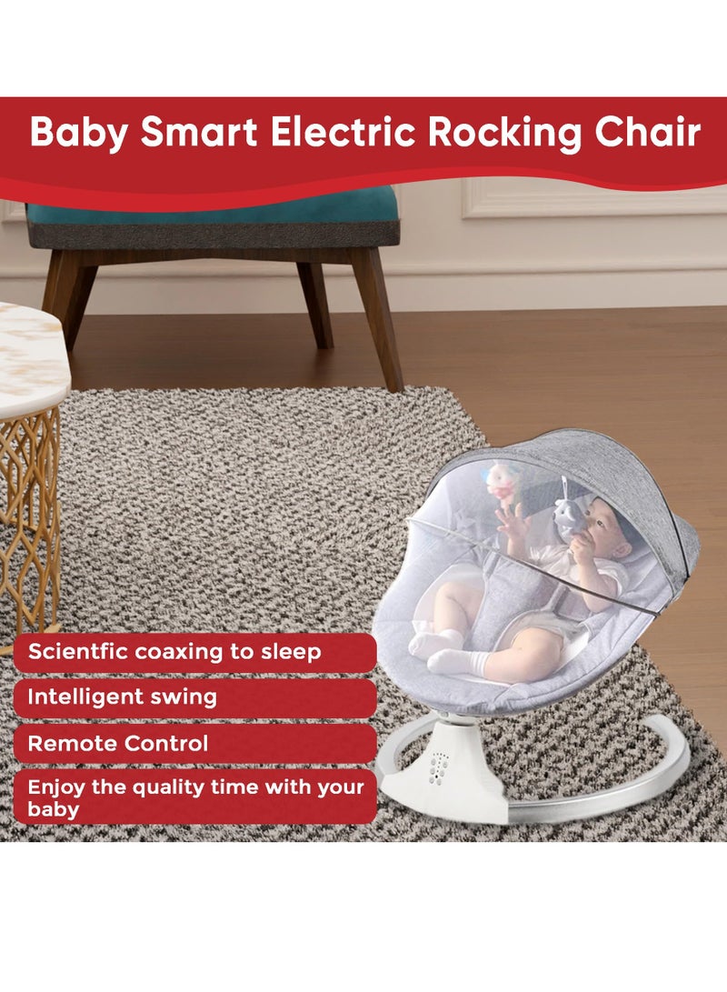 Bebiland Baby Swing for Infants, Portable Electric Bluetooth Baby Swing with Music for Newborn, 5 Speed Adjustment, Mosquito Net and Toy, Portable Baby Rocker - Image 5