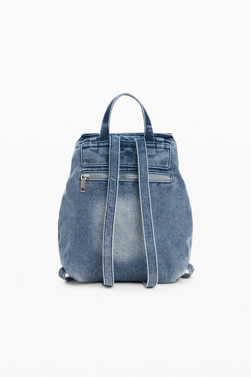 DESIGUAL Small backpack with flap, in denim fabric - Image 4