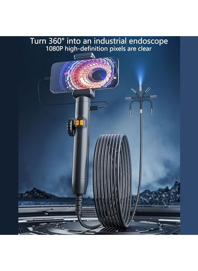 1M 6mm Endoscope Inspection Camera Flexible 360 Degree Articulating Borescope With Adjustable LED Brightness - Image 4