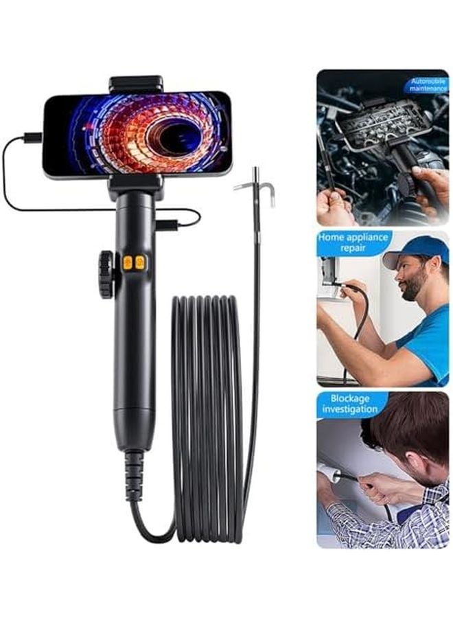 1M 6mm Endoscope Inspection Camera Flexible 360 Degree Articulating Borescope With Adjustable LED Brightness - Image 3