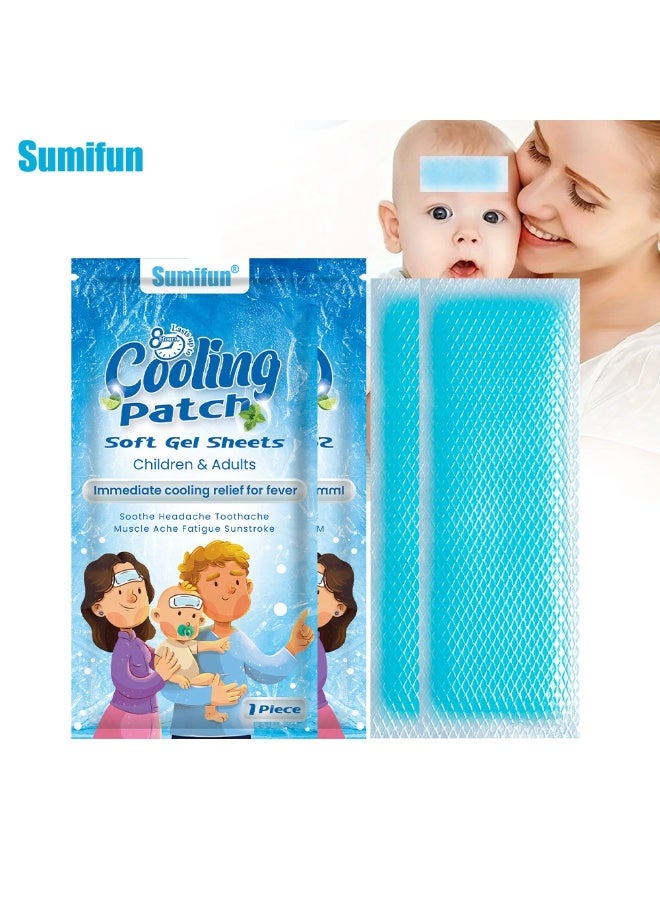 سوميفون 10 قطع بقع جل تبريد ، لتخفيف الحمى والصداع وآلام الأسنان ، للسفر في الهواء الطلق والحياة اليومية في المنزل - Image 1