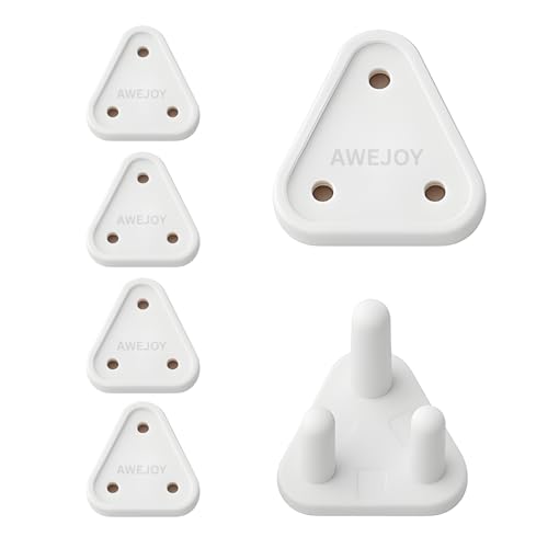 AWEJOY 6 Piece Baby Proof Socket Covers – Electric Socket Protector, Child-Safe Switch Board Dummy Plugs, Baby Safety Guards for Home (White) - Image 1