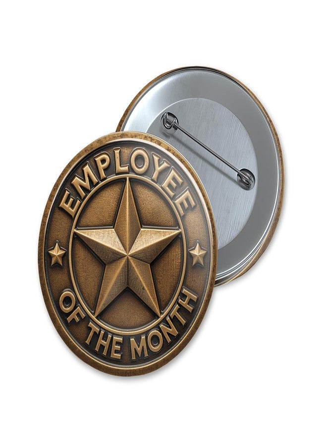 Gogirgit Badges for Multiple Occasions | 58mm Pin Back Button Badge | Matte Coated Scratchproof Water Resistant | Pack of 8 (Employee of the month, 8) - Image 2