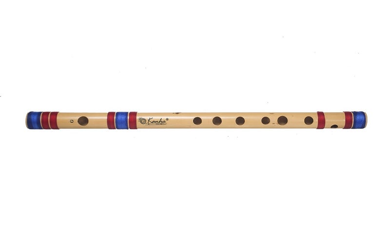 Kanha Flutes G Scale Sharp Medium Assam Bamboo Flute Musical Instrument Size 12 Inch Bansuri Right Handed - Image 1