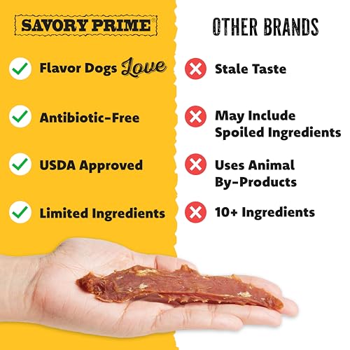 Savory Prime Duck Jerky Dog Treats, Made with 100% Real Duck Breast, Farm Raised, Healthy, Easily Digestible, High Protein, Satisfies Dog's Urge to Chew, 3 Pounds (Pack of 1) - Image 3