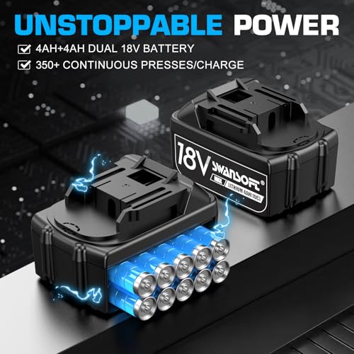 SWANSOFT Pro Press Tool, 32KN 18V 4Ah Hydraulic Copper Crimping Tool Electric with 4 US Standard Jaws 1/2", 3/4'', 1", 1-1/4" Pro Press Copper Crimper Tool, ProPress Tool Kit - Image 5