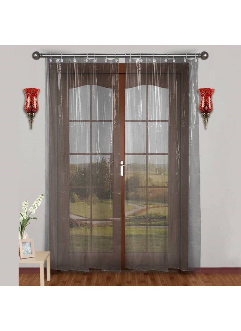 craft city - CRAFT CITY AC PCV Transparent Curtain for Door Bedroom Living Room Office 7ft Pack of 1 - Image 1
