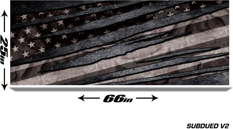 Factory Crafts Tailgate Vinyl Graphic Decal Wrap - Universal Fit, 66" x 25", Subdued V2 - Image 2