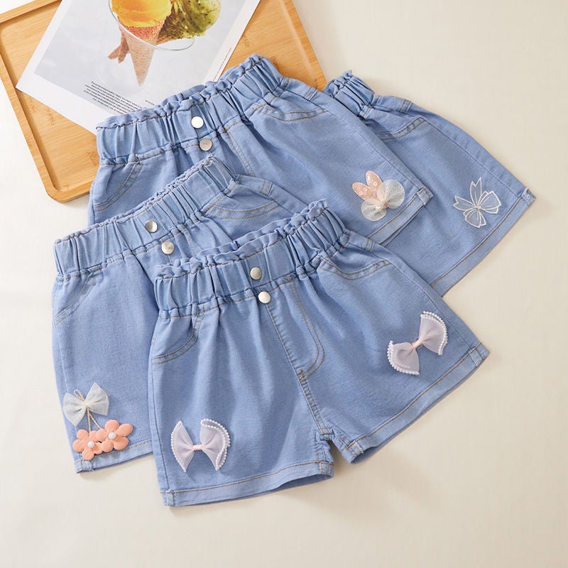 Girls' Denim Shorts Summer Style Outer Wear Loose Baby Children'S Summer Dress Large Girls' Short Pants Thin - Image 3